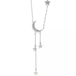 Moonbeam & Star Drop Sterling Silver Necklace - 7 LEFT - The Songbird Collection 