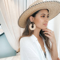 St. Tropez Statement Earrings - Brown & White! LOW STOCK! - The Songbird Collection 