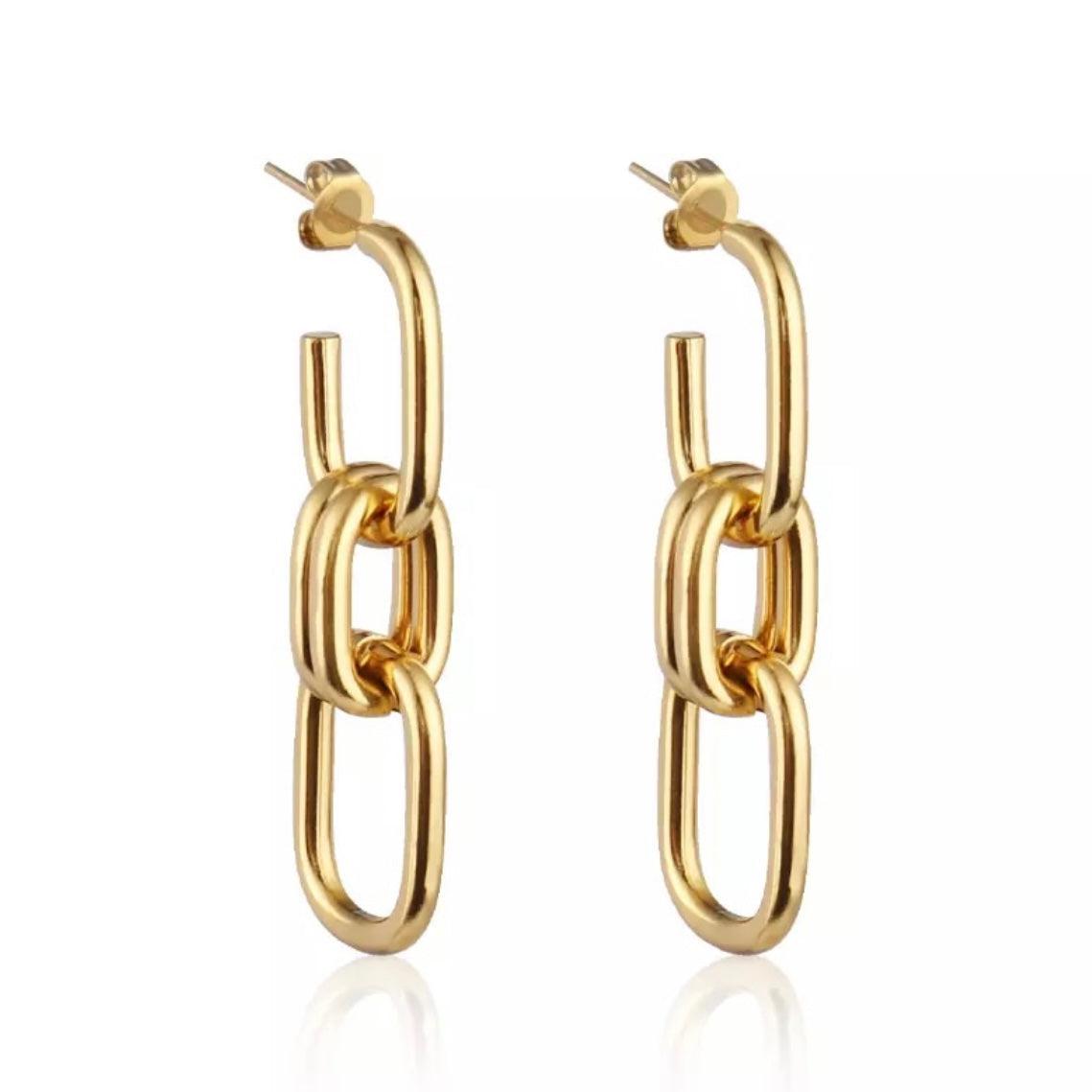 Charli Chain Link Earrings-Earrings-The Songbird Collection