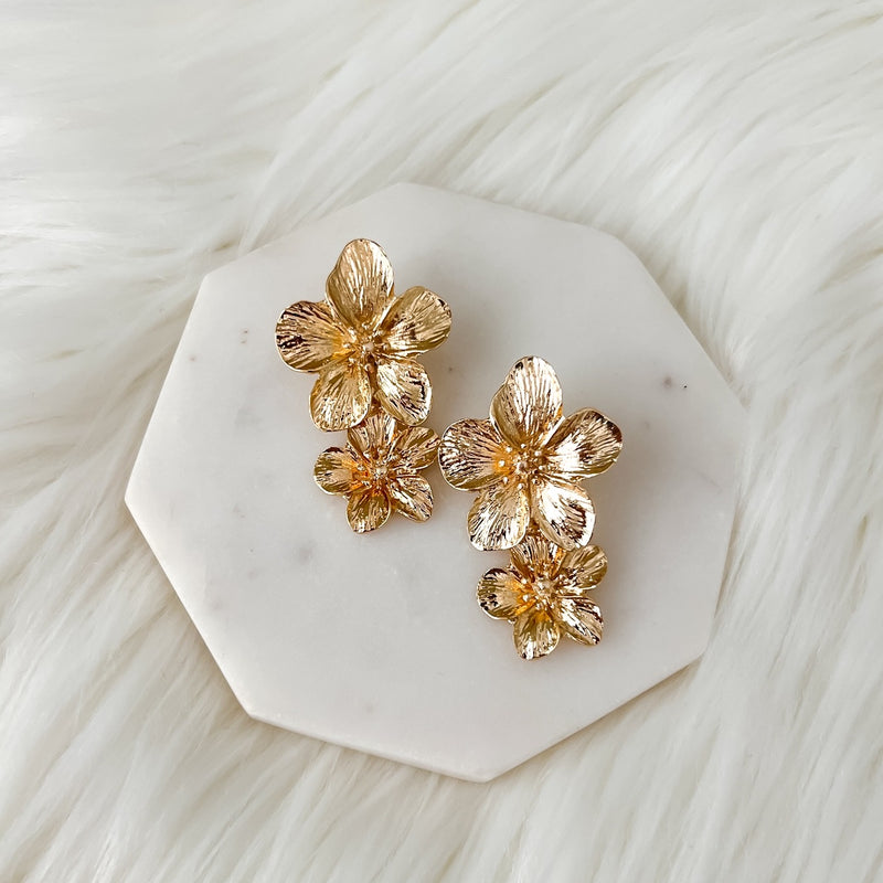 Hibiscus Flower Drop Earrings - LAST CHANCE!