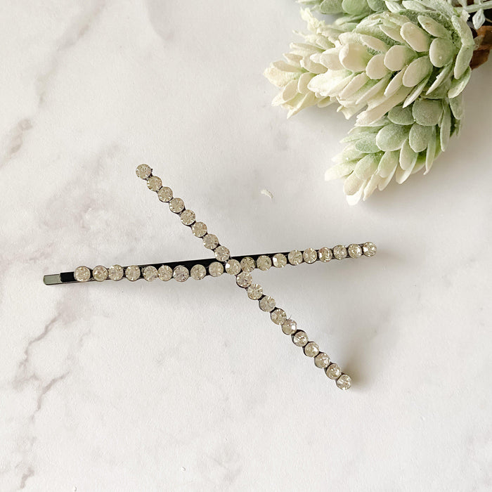 Check or X Rhinestone Hair Clips - Now in Gold and Silver! - The Songbird Collection 