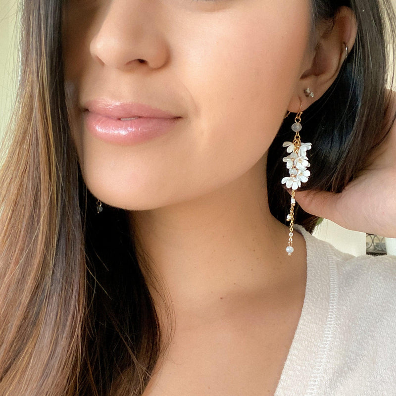 Angelica Flower Drop Earrings-Earrings-The Songbird Collection