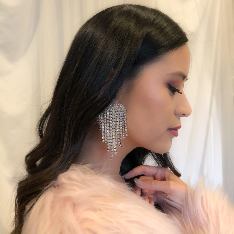 Rhinestone Heart Tassel Earrings - 4 Colors- LOW STOCK! - The Songbird Collection 