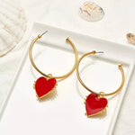 Red Heart Hoop Earrings - 2 Styles! - The Songbird Collection 