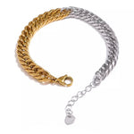 Two Toned Cuban Chain Bracelet-Bracelets-The Songbird Collection