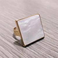 Pearlescent Ivory Square Ring - 7 LEFT! - The Songbird Collection 