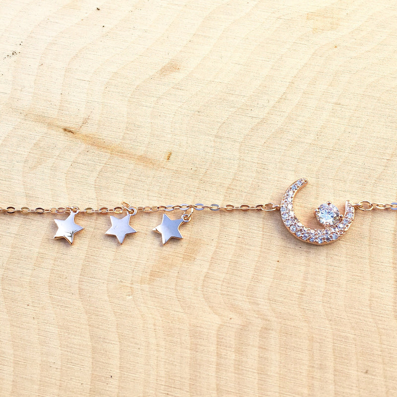 Moon and Stars Charm Bracelet - LOW STOCK! - The Songbird Collection 