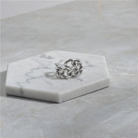 Chévere Chunky Chain Ring - 925 Sterling Silver-Rings-The Songbird Collection