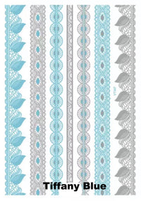 Colored Metallic Temporary Tattoos - 4 Designs of Lines and Stripes - The Songbird Collection 