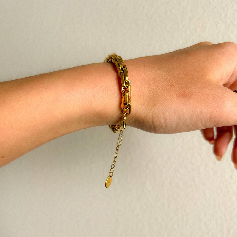 Kassia Block Chain Bracelet-Bracelets-The Songbird Collection