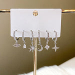 6 Piece Galaxy Huggies Earring Set-Earrings-The Songbird Collection