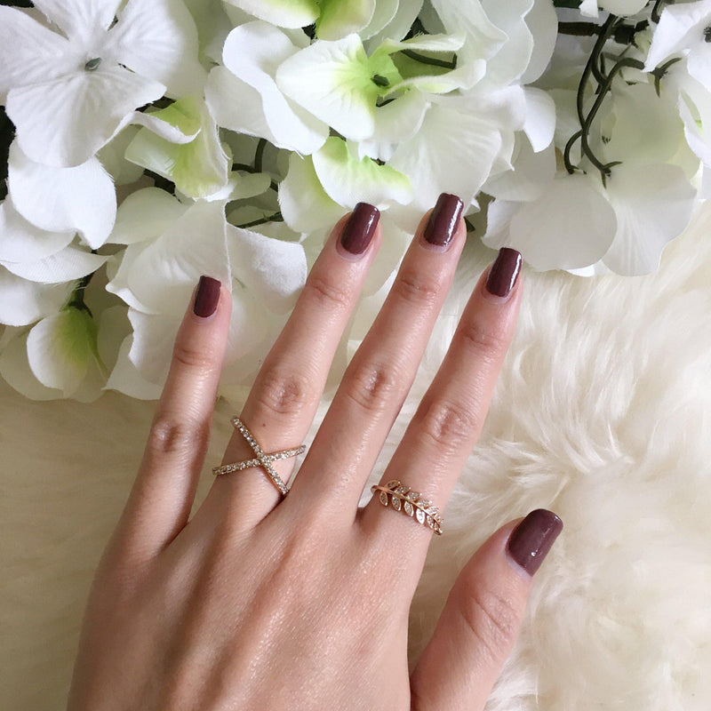 Bejeweled Leaf Ring - The Songbird Collection 