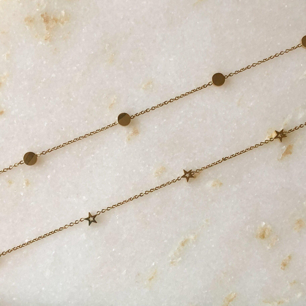 Circles or Stars Stainless Steel Choker Necklace - Low Stock! - The Songbird Collection 