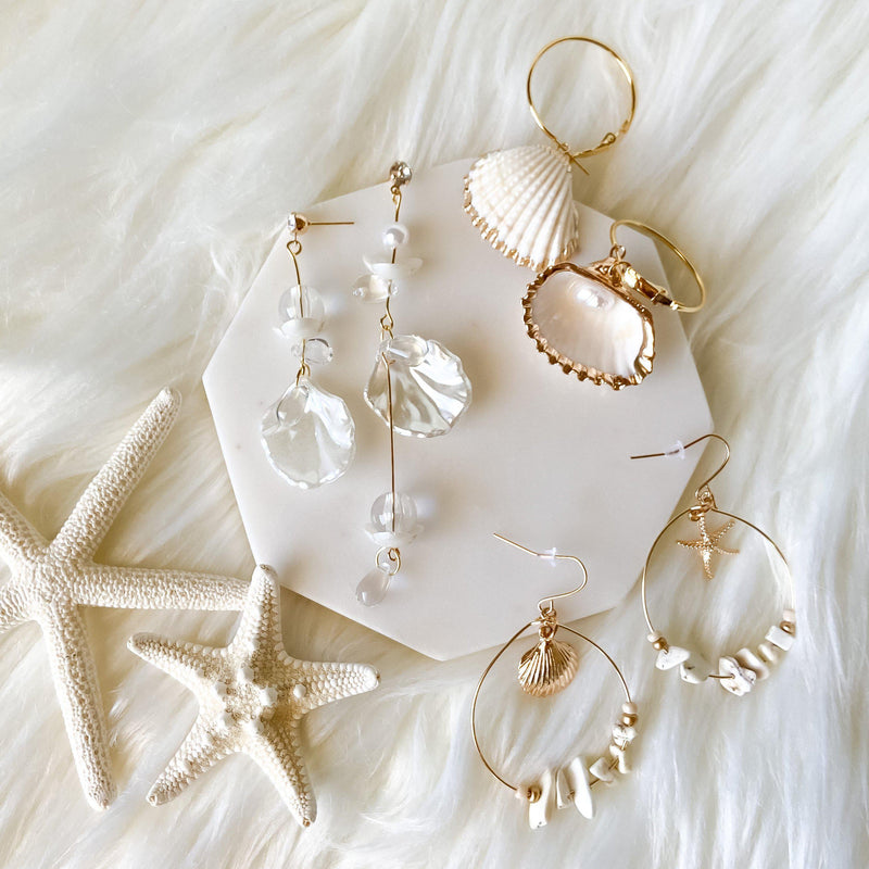 Sea Shore Breeze Asymmetric Earrings - The Songbird Collection 