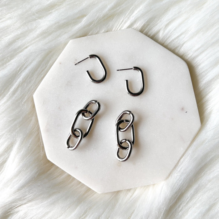 Charli Chain Link Earrings-Earrings-The Songbird Collection