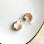 Stella Rhinestone Studded Hoop Earrings-Earrings-The Songbird Collection