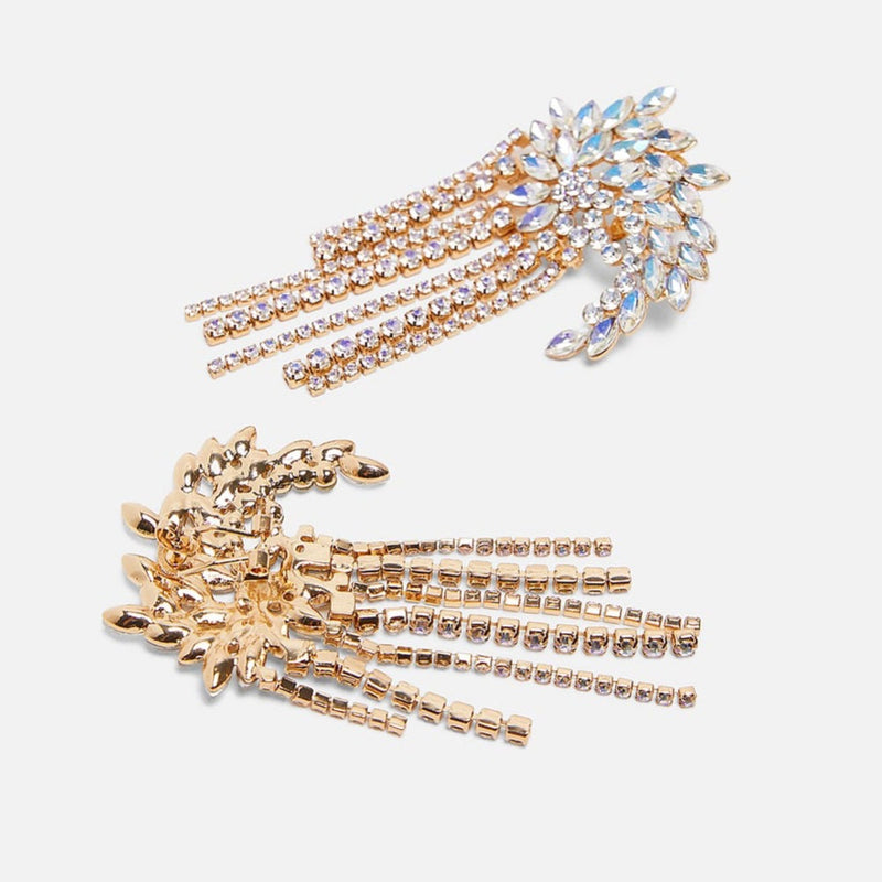 Fireworks Rhinestone Tassel Earrings - 2 Color Choices! - The Songbird Collection 