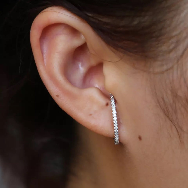 Layla Earlobe Hugger Earrings 925 Sterling Silver - The Songbird Collection 