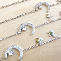 Moon and Stars Charm Bracelet - LOW STOCK! - The Songbird Collection 