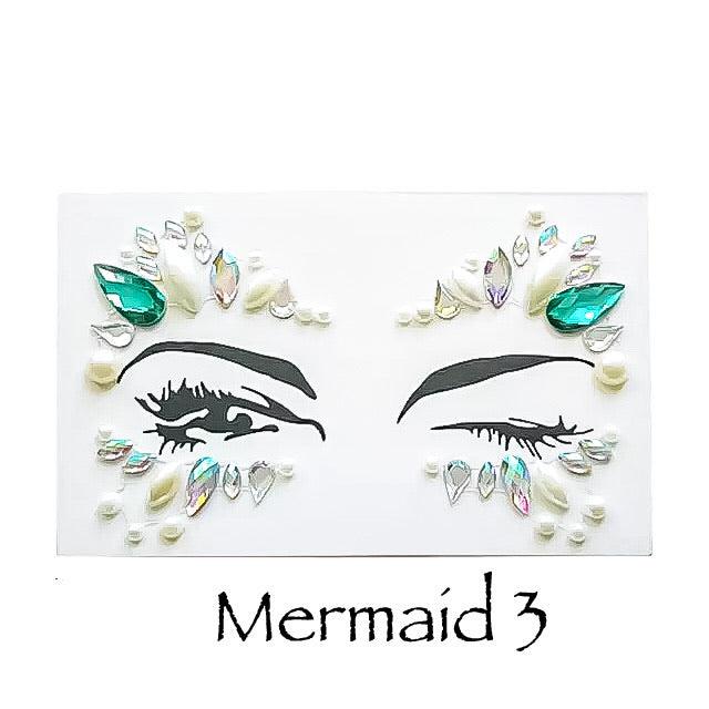 Night Out Gem Makeup  Gem makeup, Face gems, Mermaid face paint