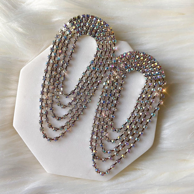Roa Rhinestone Statement Earrings-Earrings-The Songbird Collection