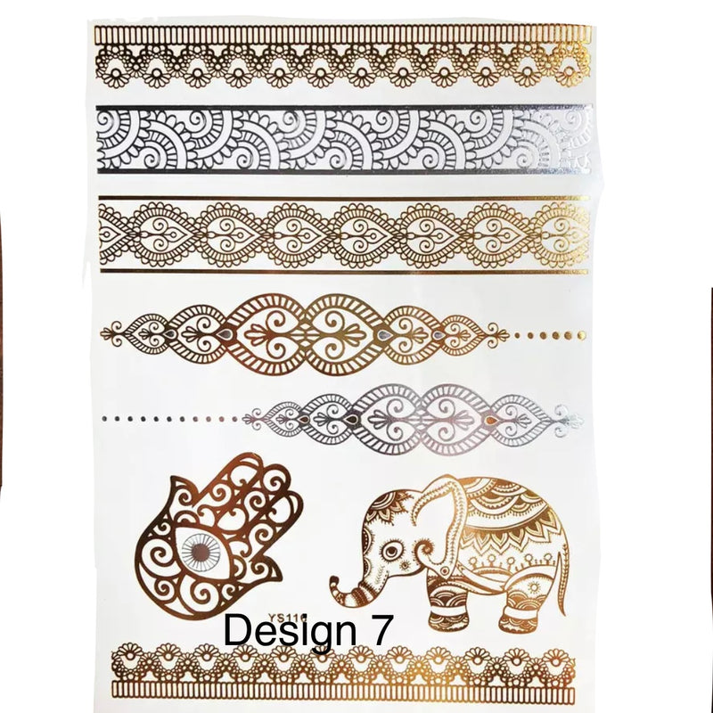 Metallic Temporary Tattoos - 6 Designs! LAST CHANCE