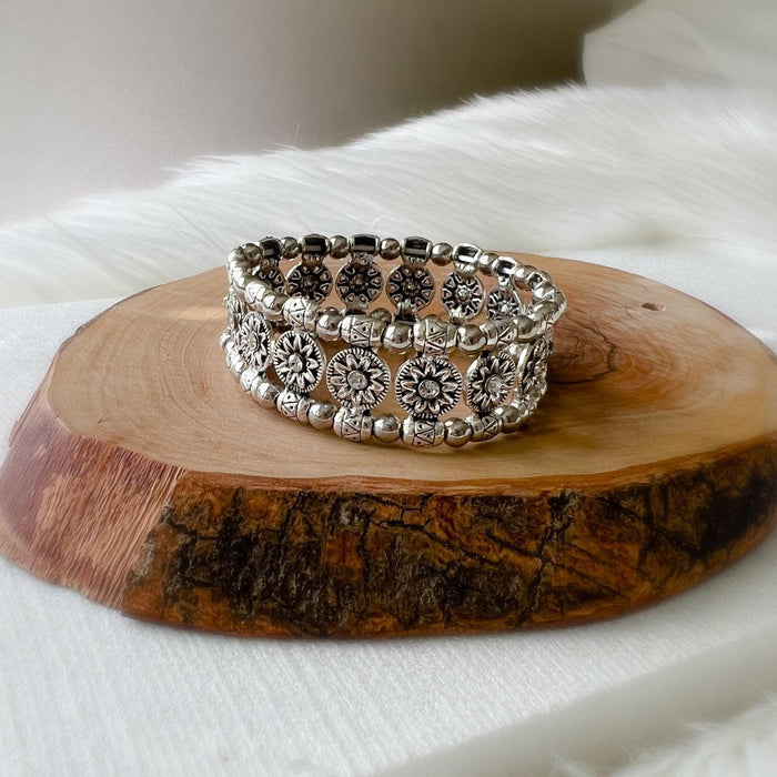 Priya Vintage Metal Bracelet - The Songbird Collection 
