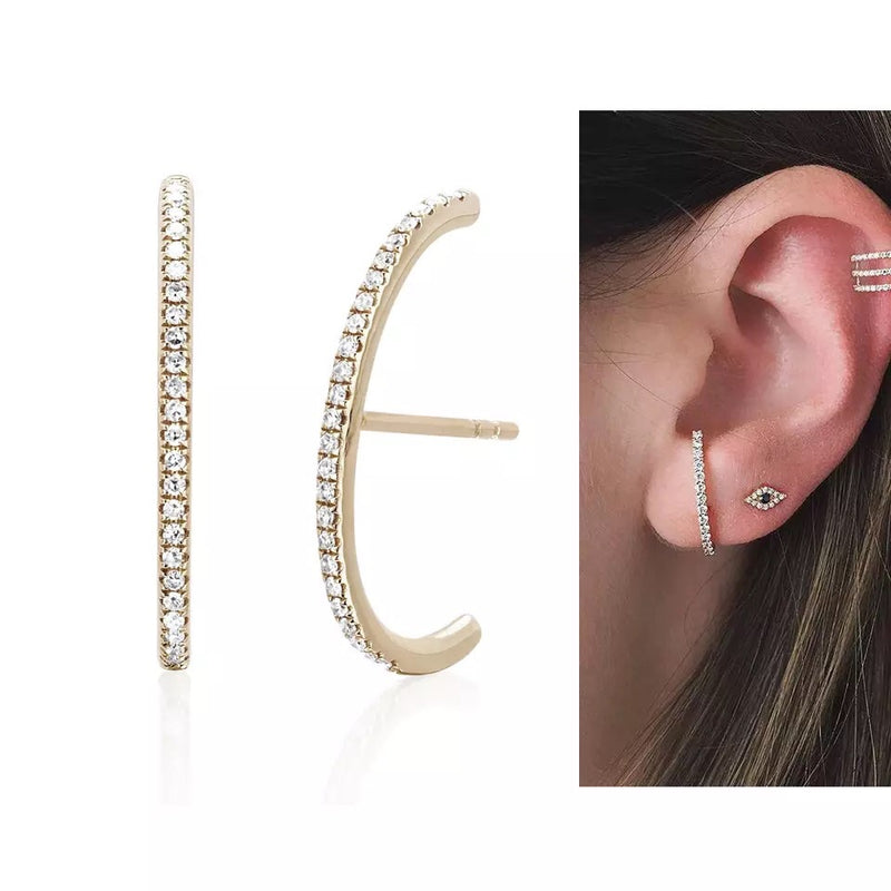 Layla Earlobe Hugger Earrings 925 Sterling Silver - The Songbird Collection 