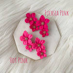 Hibiscus Flower Drop Earrings - 12 COLORS