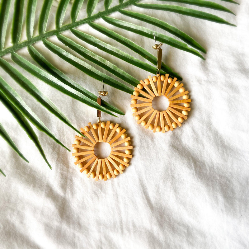 Playa Rica Wooden Statement Earrings - The Songbird Collection 