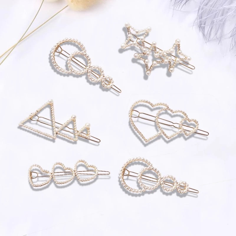 Hair Barrettes with Mini Pearl Beads - 5 Styles! - The Songbird Collection 