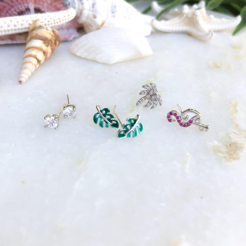 Paradise 6 Piece Earrings Set - 2 Styles with 925 Sterling Silver Needles - The Songbird Collection 