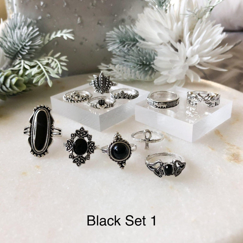Black Ring Sets - Choose from 3 Sets! - The Songbird Collection 