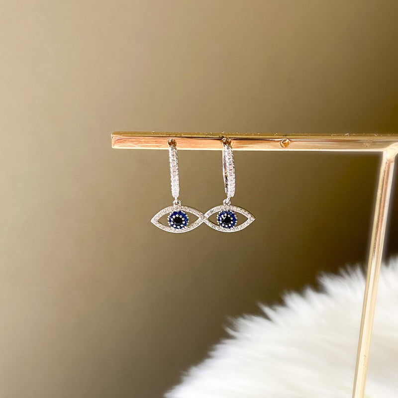 Blue Eye Huggies-Earrings-The Songbird Collection