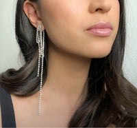 Renee Rhinestone Duster Ear Jacket Earrings-Earrings-The Songbird Collection