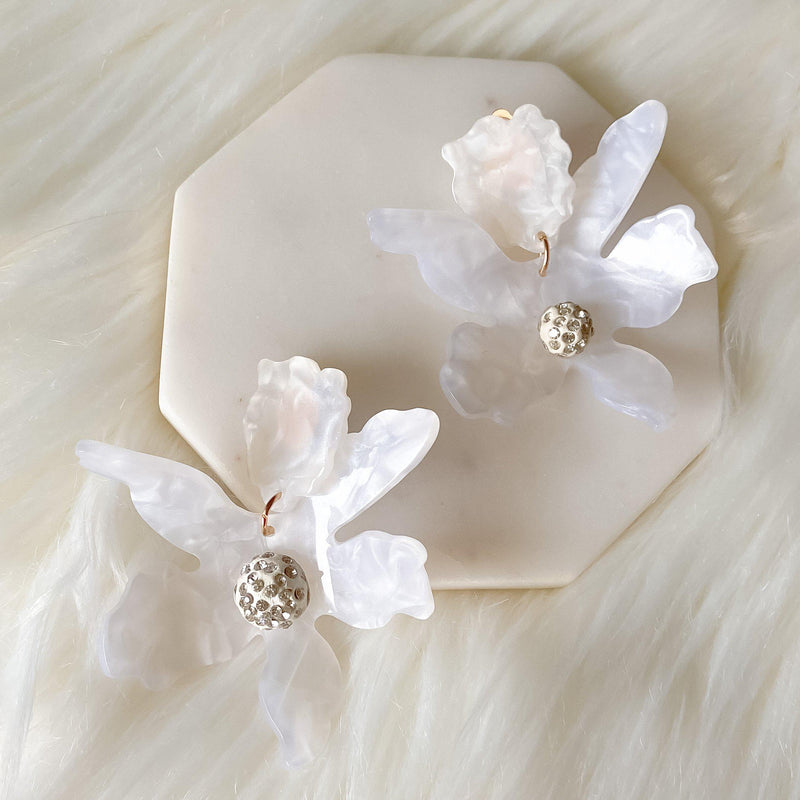 Rue Flower Clip-On Earrings - The Songbird Collection 