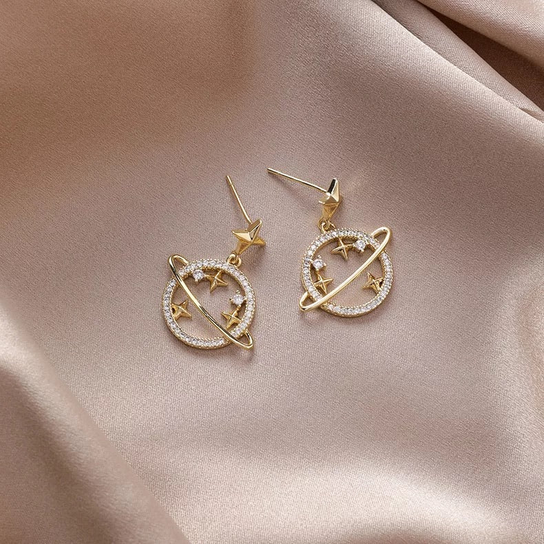 Galaxy Glam Earrings - Silver and Gold RESTOCKED! - The Songbird Collection 
