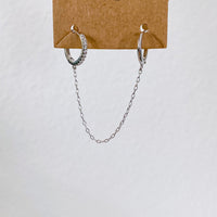 Lipa Chain Link Huggie Earring - 925 Sterling Silver-Earrings-The Songbird Collection