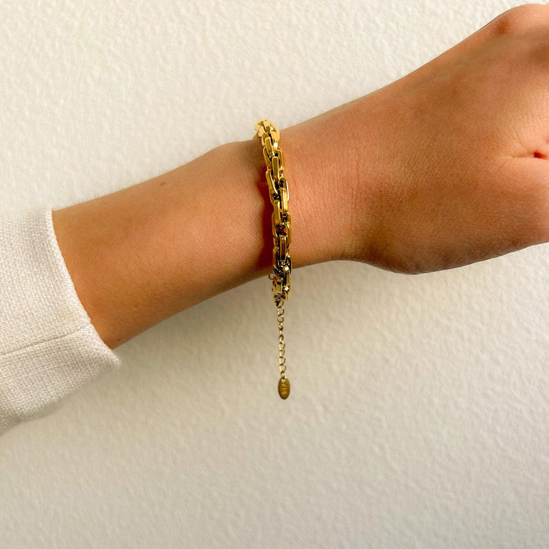 Kassia Block Chain Bracelet-Bracelets-The Songbird Collection