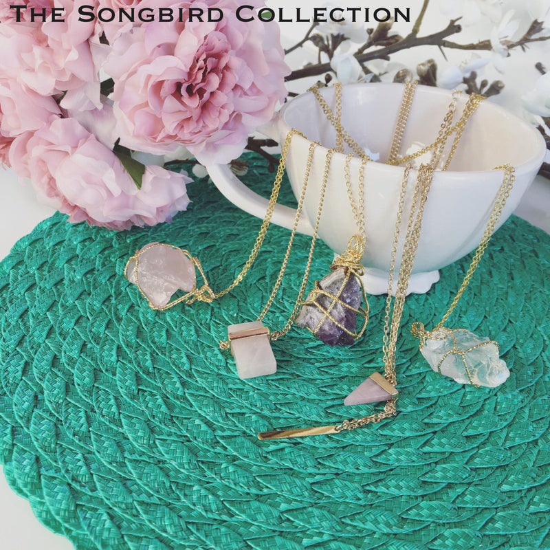 Raw Stone Crystal Necklace - 6 Colors LOW STOCK! - The Songbird Collection 