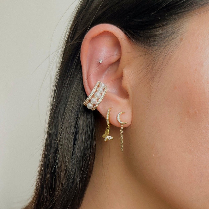 Cerise Pearly Ear Cuff - 3 Styles-Earrings-The Songbird Collection