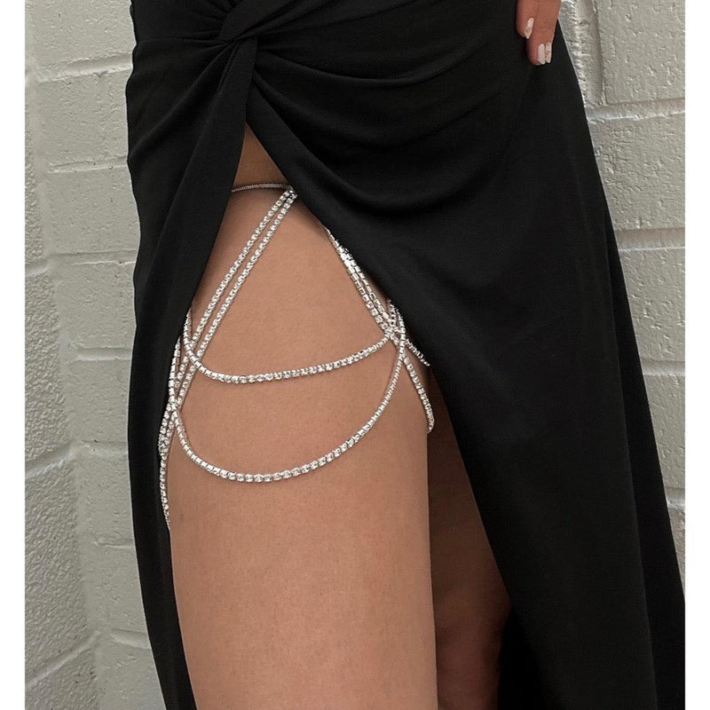 Drippin Glam Rhinestone Leg Chain - The Songbird Collection 