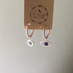 Blue Eye Huggies-Earrings-The Songbird Collection