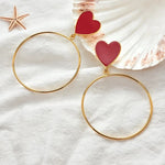 Red Heart Hoop Earrings - 2 Styles! - The Songbird Collection 