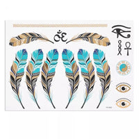 Metallic Temporary Tattoos - 6 STYLES! Feathers and Center Pieces - The Songbird Collection 