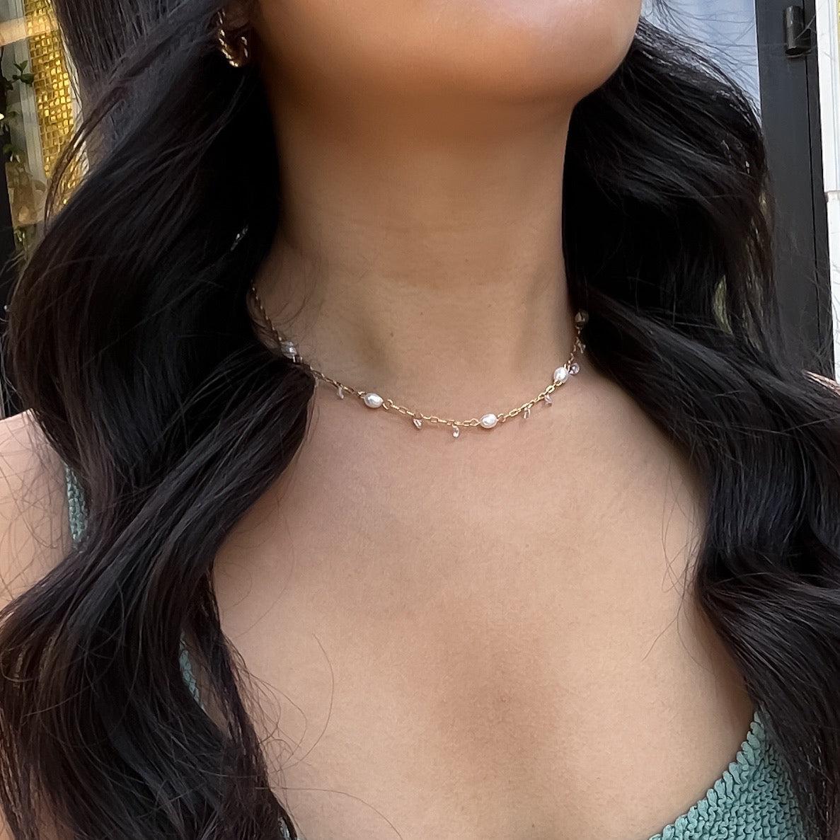 Amerie Freshwater Pearl Necklace-Necklaces-The Songbird Collection