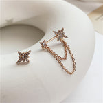 Star Chained Asymmetric Stud Earrings - 9 LEFT! - The Songbird Collection 