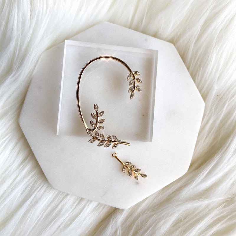 Laurel Leaf Ear Hook / Ear Cuff-Earrings-The Songbird Collection