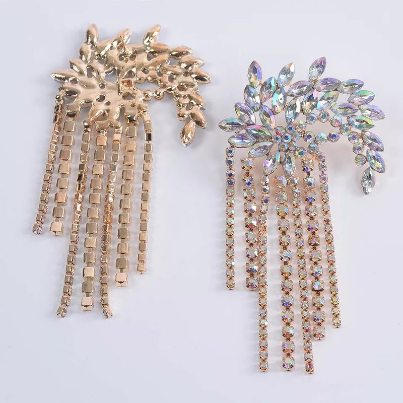 Fireworks Rhinestone Tassel Earrings - 2 Color Choices! - The Songbird Collection 