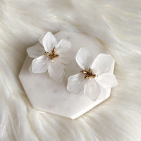 Dahlia Frosted Floral Earrings-Earrings-The Songbird Collection